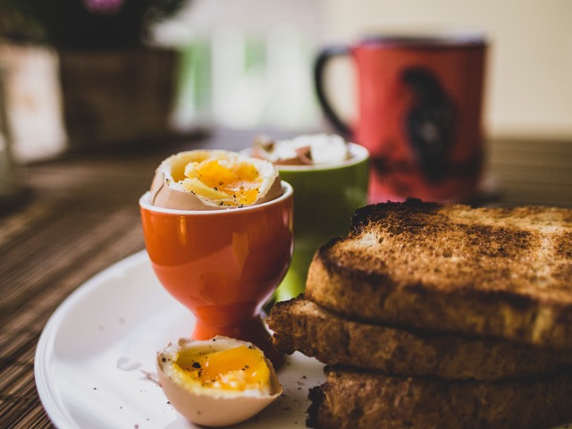 valentines breakfast boiled egg and toast